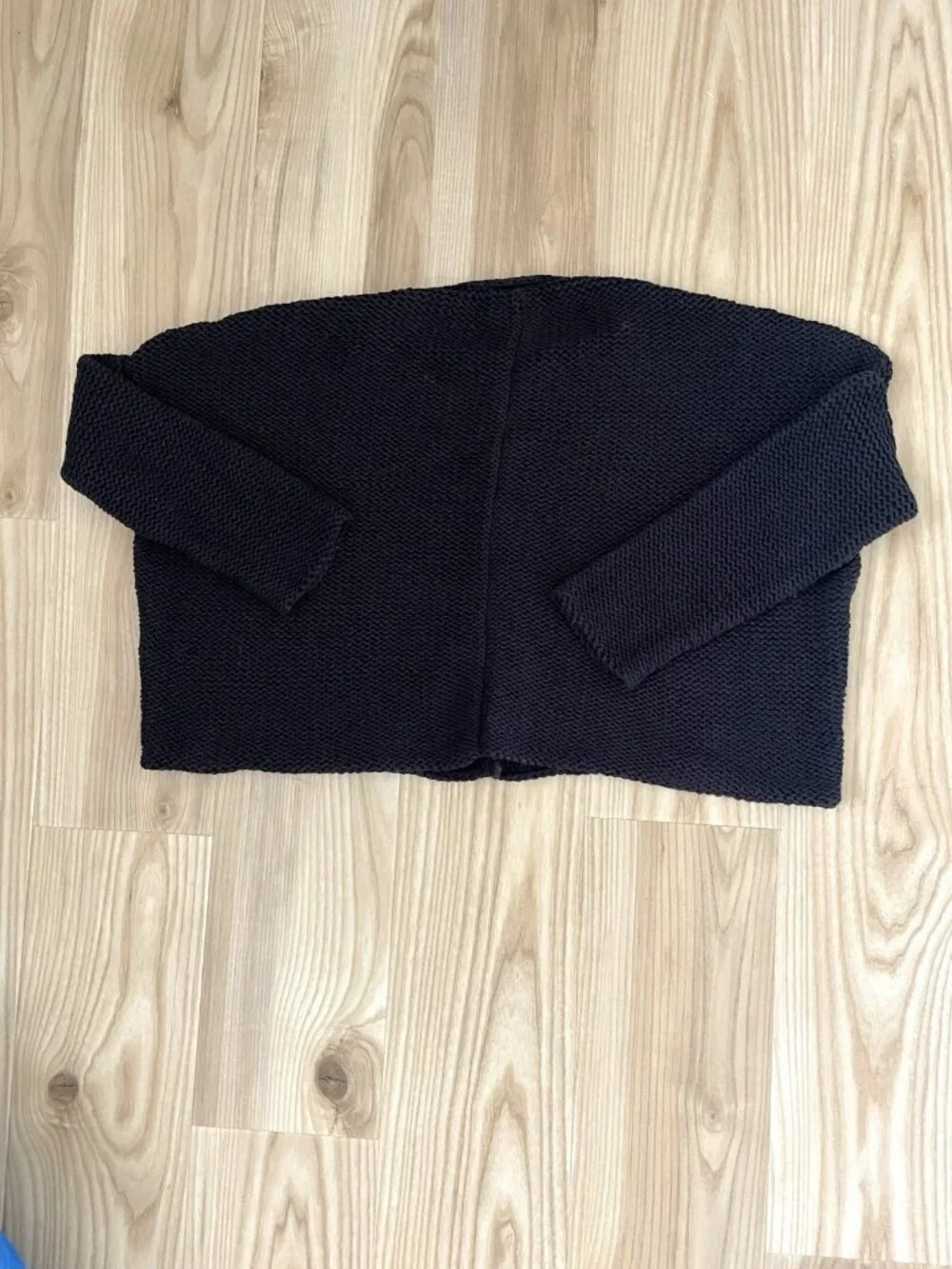WOODEN SHIPS Open-Knit Chunky Oversized Pull-Over Sweater Classic Black size X/L